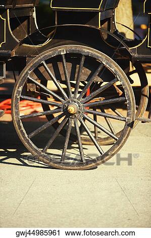 Stock Image - Close-up of a horse cart. Fotosearch