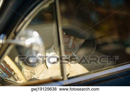 Stock Photo - Close-up of a mannequin in a car. Fotosearch
