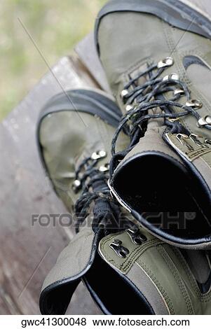 Stock Photo - Close-up of a pair of wading boots. Fotosearch