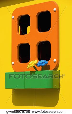 Stock Photo - Close-up of a playhouse window. Fotosearch