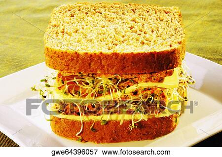 Close-up of a sandwich on a plate View Large Photo Image Stock Photo - Close-up of a sandwich on a plate. Fotosearch