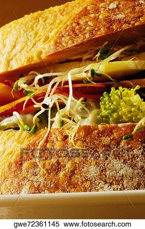 Stock Photography - Close-up of a sandwich on a platter. Fotosearch