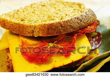 Stock Image - Close-up of a sandwich. Fotosearch