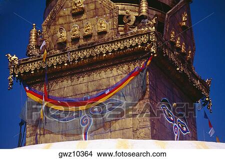 Close-up of a temple, Monkey Temple, Katmandu, Nepal View Large Photo Image Picture - Close-up of a temple, Monkey Temple, Katmandu, Nepal. Fotosearch