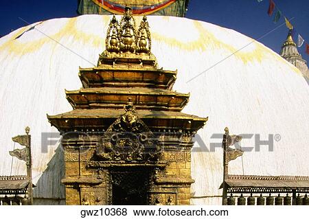 Close-up of a temple, Monkey Temple, Katmandu, Nepal View Large Photo Image Stock Photo - Close-up of a temple, Monkey Temple, Katmandu, Nepal. Fotosearch