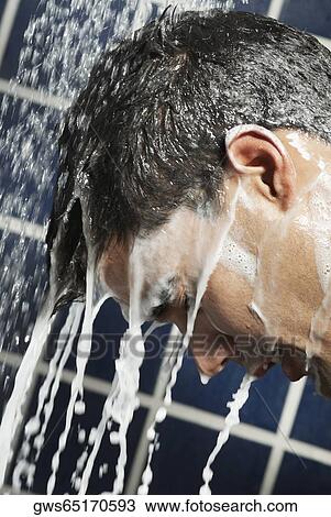 Close-up of a young man in the shower View Large Photo Image Stock Image - Close-up of a young man in the shower. Fotosearch