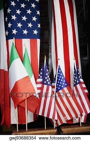 Close-up of American and Italian flags View Large Photo Image Picture - Close-up of American and Italian flags. Fotosearch