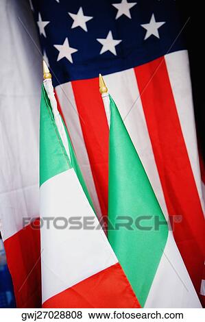Close-up of American and Italian flags View Large Photo Image Stock Photo - Close-up of American and Italian flags. Fotosearch