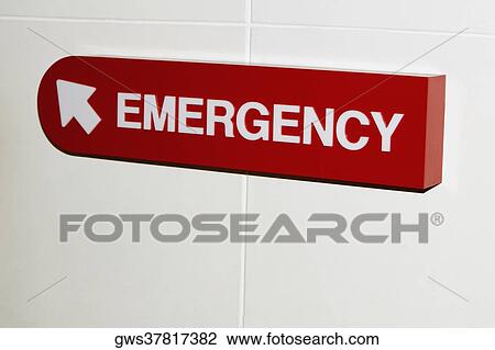 Close-up of an Emergency sign View Large Photo Image Stock Image - Close-up of an Emergency sign. Fotosearch