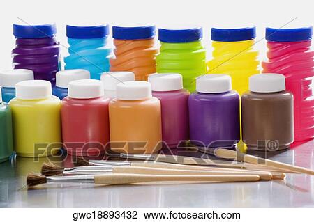 Close-up of brushes with watercolor paints View Large Photo Image Stock Image - Close-up of brushes with watercolor paints. Fotosearch