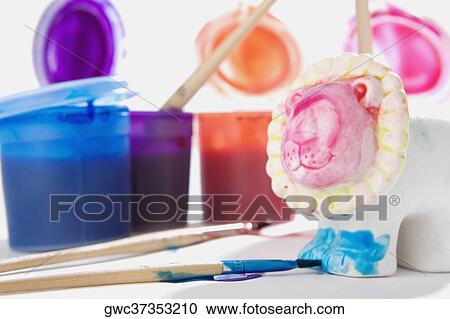 Close-up of brushes with watercolor paints View Large Photo Image Stock Image - Close-up of brushes with watercolor paints. Fotosearch