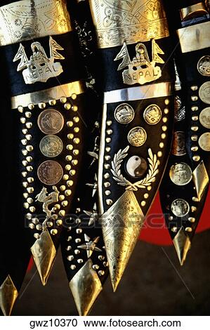Close-up of daggers, Nepal View Large Photo Image Stock Image - Close-up of daggers, Nepal. Fotosearch