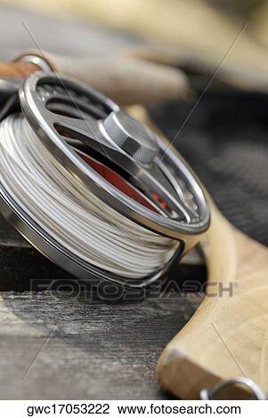 Stock Image - Close-up of fishing equipment. Fotosearch