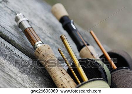 Close-up of fishing rods View Large Photo Image Stock Photo - Close-up of fishing rods. Fotosearch
