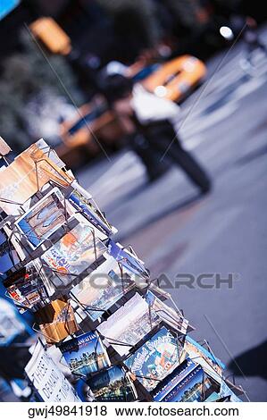 Close-up of greeting cards on a metal stand, Manhattan, New York City, New York State, USA View Large Photo Image Stock Photo - Close-up of greeting cards on a metal stand, Manhattan, New York City, New York State, USA. Fotosearch