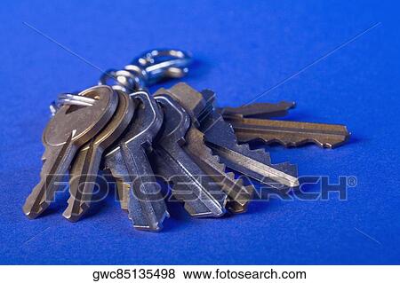 Close-up of keys on a key ring View Large Photo Image Stock Photo - Close-up of keys on a key ring. Fotosearch