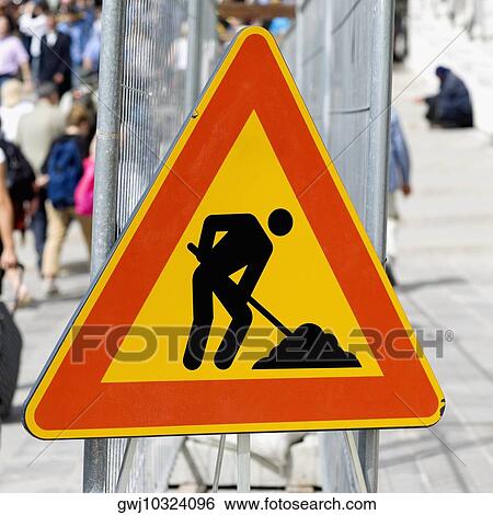 Close-up of men at work sign, Venice, Veneto, Italy View Large Photo Image Stock Photograph - Close-up of men at work sign, Venice, Veneto, Italy. Fotosearch