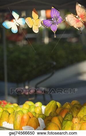 Stock Image - Close-up of papayas. Fotosearch