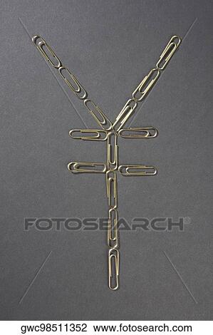 Close-up of paper clips in the shape of Yen symbol View Large Photo Image Stock Image - Close-up of paper clips in the shape of Yen symbol. Fotosearch