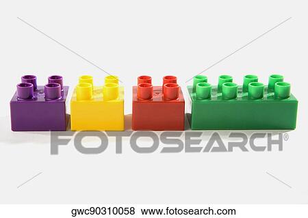 Close-up of plastic block toys View Large Photo Image Stock Photo - Close-up of plastic block toys. Fotosearch