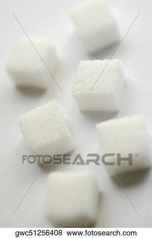 Stock Photo - Close-up of sugar cubes. Fotosearch