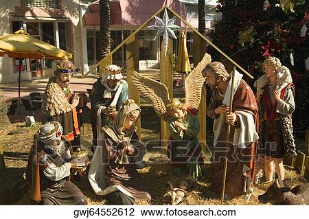 Stock Image - Close-up of the nativity scene. Fotosearch