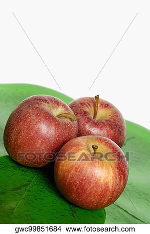 Close-up of three apples View Large Photo Image Picture - Close-up of three apples. Fotosearch