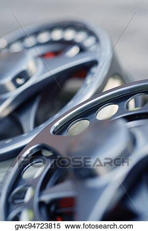 Close-up of two fishing reels View Large Photo Image Stock Photography - Close-up of two fishing reels. Fotosearch