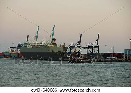 Container ship moored at a harbor, Miami, Florida, USA View Large Photo Image Stock Photograph - Container ship moored at a harbor, Miami, Florida, USA. Fotosearch