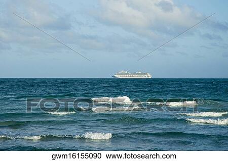 Cruise ship in the sea View Large Photo Image Stock Image - Cruise ship in the sea. Fotosearch