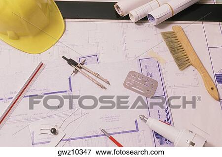 Drafting table with tools View Large Photo Image Stock Photo - Drafting table with tools. Fotosearch