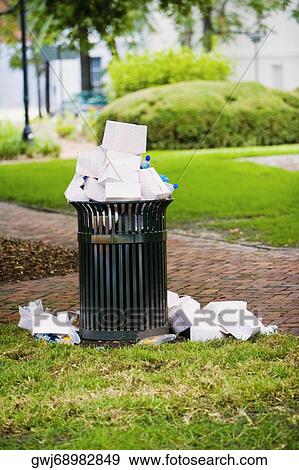 Garbage bin in a park, Savannah, Georgia, USA View Large Photo Image Stock Photo - Garbage bin in a park, Savannah, Georgia, USA. Fotosearch
