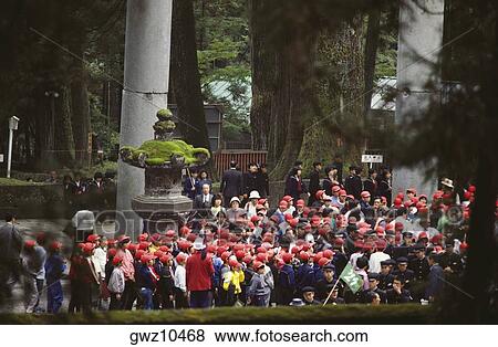 Group of school students at a shrine, Toshu-Gu Shrine, Nikko, Tochigi Prefecture, Japan View Large Photo Image Stock Photo - Group of school students at a shrine, Toshu-Gu Shrine, Nikko, Tochigi Prefecture, Japan. Fotosearch