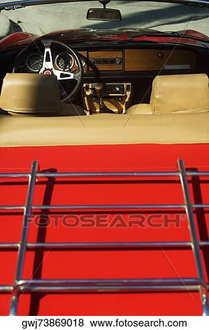 High angle view of a convertible car View Large Photo Image Stock Photo - High angle view of a convertible car. Fotosearch