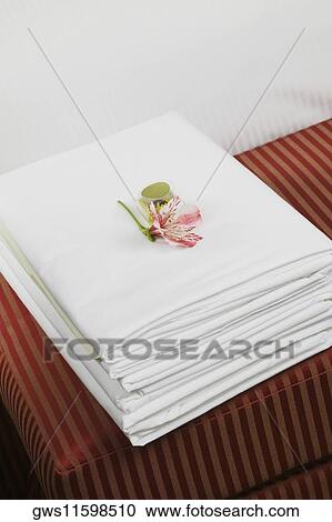 High angle view of linen sheets on the bed View Large Photo Image Stock Image - High angle view of linen sheets on the bed. Fotosearch