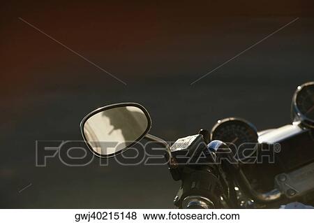 High angle view of the rear view mirror of a motorcycle View Large Photo Image Stock Photo - High angle view of the rear view mirror of a motorcycle. Fotosearch