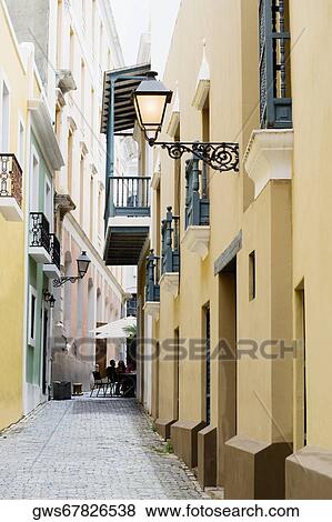 Houses along an alley View Large Photo Image Stock Photo - Houses along an alley. Fotosearch