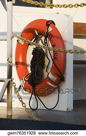 Inflatable ring on a ship View Large Photo Image Stock Photo - Inflatable ring on a ship. Fotosearch