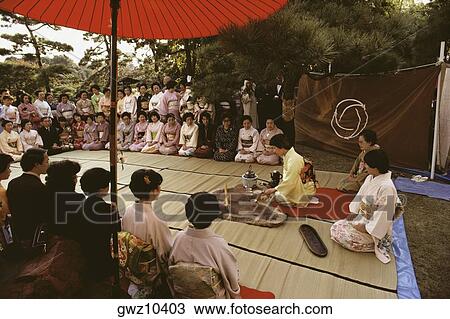 Large group of people at a tea ceremony, Tokyo Prefecture, Japan View Large Photo Image Stock Image - Large group of people at a tea ceremony, Tokyo Prefecture, Japan. Fotosearch