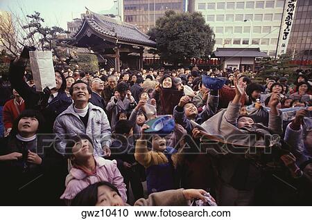 Large group of people looking up, Tokyo Prefecture, Japan View Large Photo Image Stock Image - Large group of people looking up, Tokyo Prefecture, Japan. Fotosearch