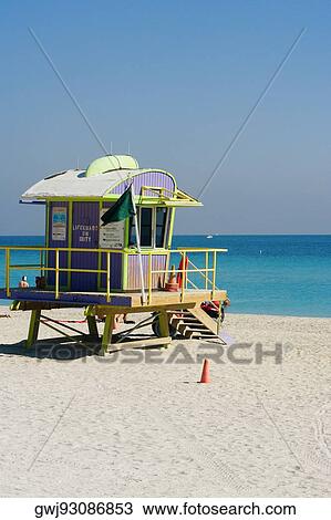 Lifeguard hut on the beach View Large Photo Image Stock Image - Lifeguard hut on the beach. Fotosearch