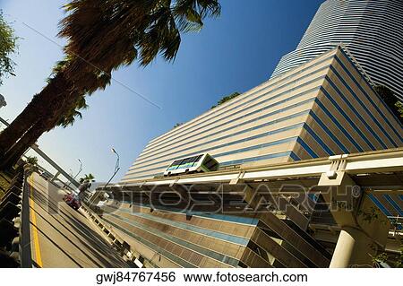 Low angle view of a bus on a bridge, Miami, Florida, USA View Large Photo Image Stock Photograph - Low angle view of a bus on a bridge, Miami, Florida, USA. Fotosearch