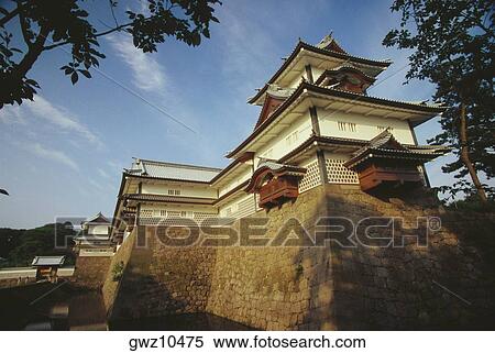 Low angle view of a castle, Kanazawa Castle, Kanazawa, Ishikawa Prefecture, Japan View Large Photo Image Stock Photography - Low angle view of a castle, Kanazawa Castle, Kanazawa, Ishikawa Prefecture, Japan. Fotosearch