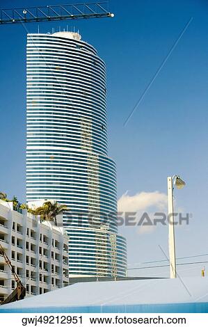 Low angle view of a skyscraper, Miami, Florida, USA View Large Photo Image Stock Image - Low angle view of a skyscraper, Miami, Florida, USA. Fotosearch