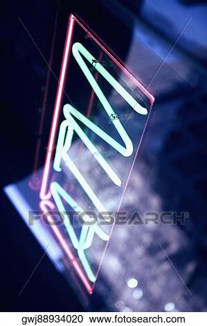 Low angle view of an ATM neon sign View Large Photo Image Stock Image - Low angle view of an ATM neon sign. Fotosearch