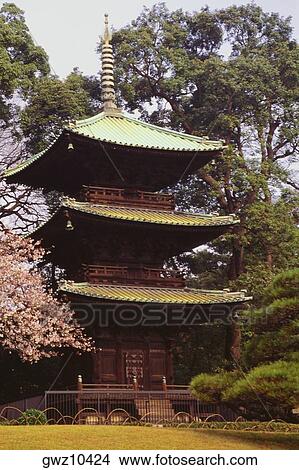 Pagoda in a garden, Chinzan-so garden, Tokyo Prefecture, Japan View Large Photo Image Picture - Pagoda in a garden, Chinzan-so garden, Tokyo Prefecture, Japan. Fotosearch