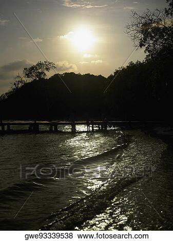 Pier in the river View Large Photo Image Stock Photo - Pier in the river. Fotosearch