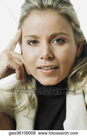 Portrait of a mid adult woman thinking View Large Photo Image Stock Photo - Portrait of a mid adult woman thinking. Fotosearch