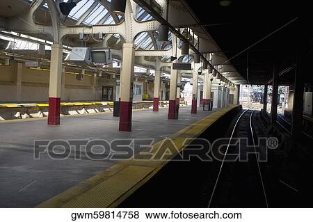 Stock Photo - Railroad station platform. Fotosearch