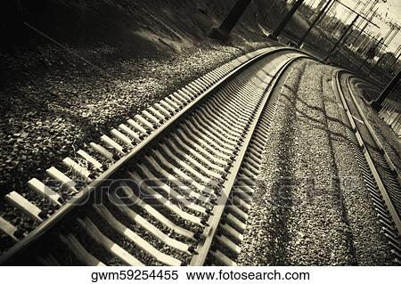 Railroad track View Large Photo Image Stock Photography - Railroad track. Fotosearch